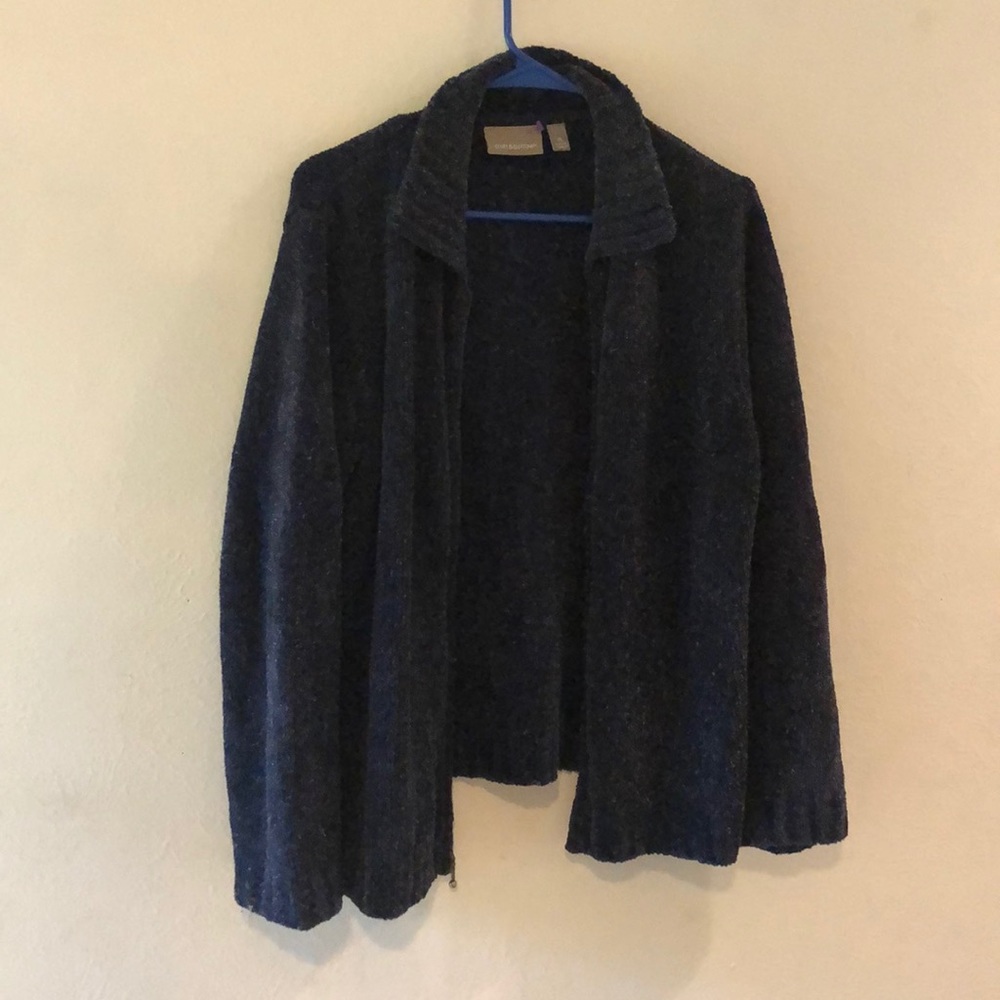 Cozy soft blue sweater jacket